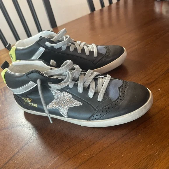 Golden Goose Black and Silver Glitter Sneakers - Picture 5 of 8